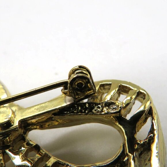 Vintage Gerrys Brooch Filigree Gold Tone Ribbon Bow Pin Signed - Picture 3 of 5